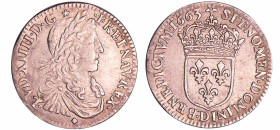 France - Louis XIV (1643-1715) - 1/12 d'écu au buste juvénile - 1663 D (Lyon