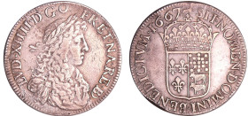 France - Louis XIV (1643-1715) - Ecu de Béarn au buste juvénile - 1667 (Pau)