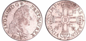 France - Louis XIV (1643-1715) - ½ écu aux 8 L, 1er type - 1690 B (Rouen)