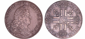France - Louis XIV (1643-1715) - ½ écu aux 8 L, 1er type - 1690 X (Amiens)