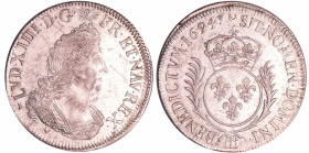 France - Louis XIV (1643-1715) - ½ écu aux palmes - 1694 BB (Strasbourg) flan réf