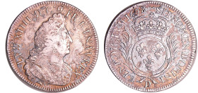 France - Louis XIV (1643-1715) - ¼ d'écu aux palmes - 1698 D (Lyon)