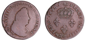 France - Louis XIV (1643-1715) - Quatre deniers de Strasbourg - 1696 BB