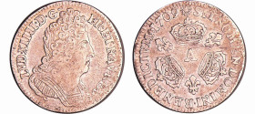 France - Louis XIV (1643-1715) - 1/10 d'écu aux 3 couronnes - 1709 A (Paris)