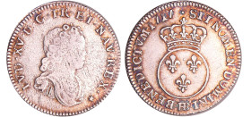 France - Louis XV (1715-1774) - 1/10 d'écu vertugadin - 1717 BB (Strasbourg) flan neuf