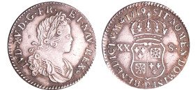 France - Louis XV (1715-1774) - XX sols de France-Navarre - 1719 P (Dijon)