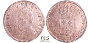 France - Louis XV (1715-1774) - Ecu de France - 1721 E (Tours) flan réf