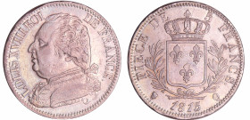 France - Louis XVIII (1815-1824) - 5 francs au buste habillé 1815 Q (Perpigan)