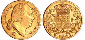 France - Louis XVIII (1815-1824) - 20 francs au buste nu 1820 A (Paris)