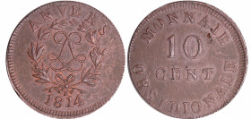 France - Louis XVIII (1815-1824) - 10 centimes Siège d'Anvers 1814 R