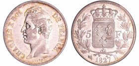 France - Charles X (1824-1830) - 5 francs 2ème type 1827 B (Rouen)