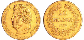 France - Louis-Philippe Ier (1830-1848) - 20 francs tête laurée 1838 A (Paris)