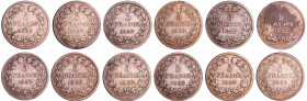 France - Louis-Philippe Ier (1830-1848) - 5 francs tête laurée 1er type tranche en relief année 1832 (12 monnaies)