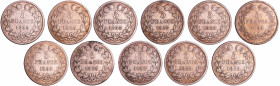 France - Louis-Philippe Ier (1830-1848) - 5 francs tête laurée 1er type tranche en relief année 1833 (11 monnaies)