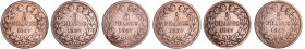 France - Louis-Philippe Ier (1830-1848) - 5 francs tête laurée 1er type tranche en relief année 1837 (6 monnaies)