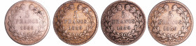 France - Louis-Philippe Ier (1830-1848) - 5 francs tête laurée 1er type tranche en relief année 1839 (4 monnaies)