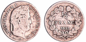 France - Louis-Philippe Ier (1830-1848) - 1/2 franc 1833 D (Lyon)