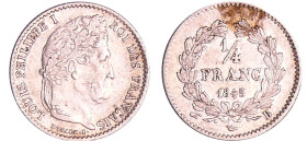 France - Louis-Philippe Ier (1830-1848) - 1/4 de franc 1845 B (Rouen)