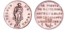 France - Louis-Philippe - Quinaire statue de Napoléon rétablie sur la colonne Vendome 1833