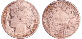 France - Deuxième république (1848-1852) - 1 franc Cérès 1849 BB (Strasbourg)