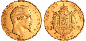 France - Napoléon III (1852-1870) - 50 francs tête nue 1858 BB (Strasbourg)