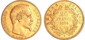 France - Napoléon III (1852-1870) - 20 francs tête nue 1854 A (Paris)
