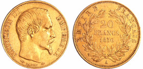 France - Napoléon III (1852-1870) - 20 francs tête nue 1856 A (Paris)