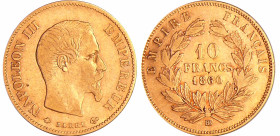 France - Napoléon III (1852-1870) - 10 francs grand module 1860 BB (Strasbourg)