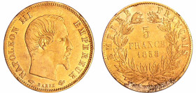 France - Napoléon III (1852-1870) - 5 francs grand module 1858 A (Paris)