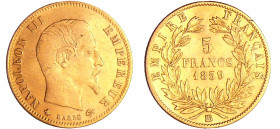 France - Napoléon III (1852-1870) - 5 francs grand module 1859 BB (Strasbourg)