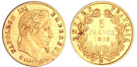 France - Napoléon III (1852-1870) - 5 francs grand module 1868 BB (Strasbourg)