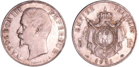 France - Napoléon III (1852-1870) - 5 francs tête nue 1855 A (Paris)