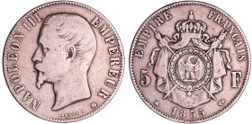 France - Napoléon III (1852-1870) - 5 francs tête nue 1855 BB (Strasbourg)