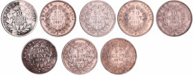 France - Napoléon III (1852-1870) - 50 centimes tête nue (8 monnaies)