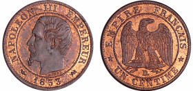 France - Napoléon III (1852-1870) - 1 centime tête nue 1853 D (Lyon)