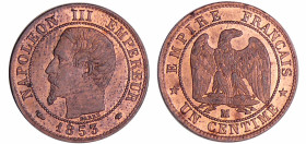 France - Napoléon III (1852-1870) - 1 centime tête nue 1853 MA (Marseille)