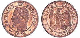 France - Napoléon III (1852-1870) - 1 centime tête nue 1854 B (Rouen)