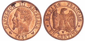 France - Napoléon III (1852-1870) - 1 centime tête nue 1857 W (Lille)