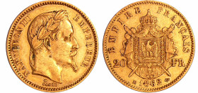 France - Napoléon III (1852-1870) - 20 francs tête laurée 1862 BB (Strasbourg)