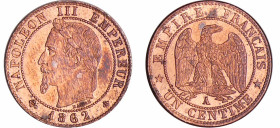 France - Napoléon III (1852-1870) - 1 centime tête laurée 1862 A (Paris)