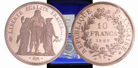 France - Cinquième république (1959- ) - 10 francs Hercule 1968 piéfort en argent