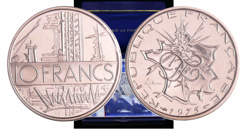 France - Cinquième république (1959- ) - 10 francs Mathieu 1975 piéfort en argen...