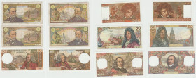 France - Lot de 6 billets 100, 50, 10 et 5 francs