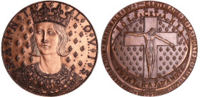 France - Médaille en bronze pour le centenaire de la mort de Saint-Louis 1970, Paris