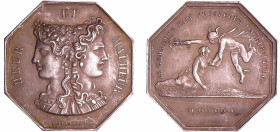 France - Jeton octogonal de jeu Heur et Malheur "Le commerce fait prosperer l'agriculture" (1842-1845)