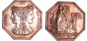 France - Jeton octogonal de jeu Heur et Malheur "L'Amour conduit par la Fortune" Avant 1832