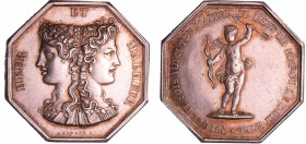 France - Jeton octogonal de jeu Heur et Malheur "Qui que tu sois voici ton maitre  il l'est le fut ou le doit être" Avant 1832