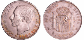 Espagne - Alfonso XII (1874-1885) - 5 pesetas 1885 * 18-87