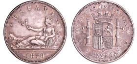 Espagne - Gouvernement provisoire (1868-1871) - 2 pesetas 1870 * 18-74