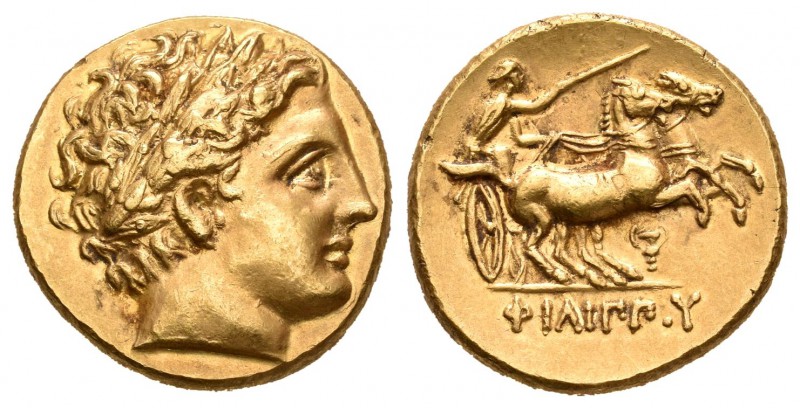 Imperio Macedonio. Filipo II. Estátera. 340-328 a.C. Mende. (Müller-108). (Sear-...